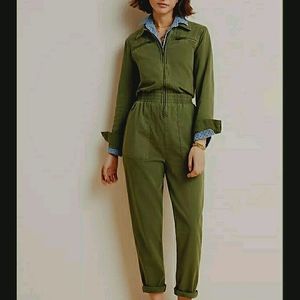 Anthropologie Green Utility Jumpsuit